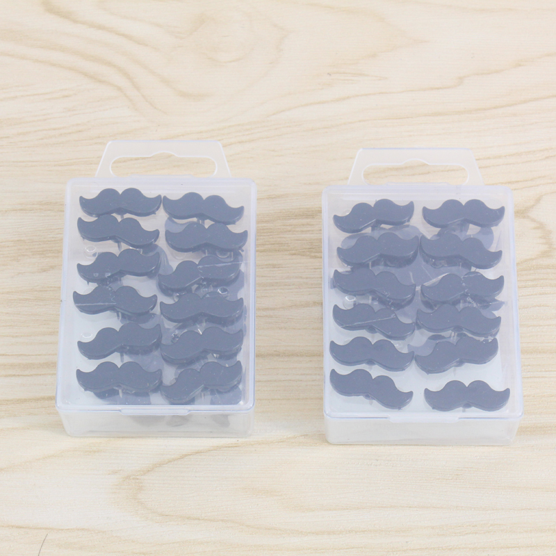24 pcs/lot Creative beard plastic push Pin Korean Bottled soft wood decorative Mr mustache thumbtack Office Binding Supplies