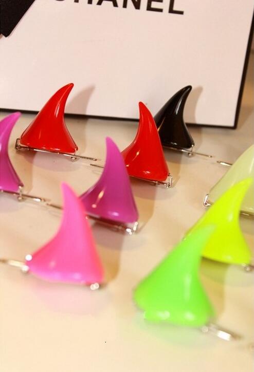 Hot sale Harajuku headdress demon horns hairpin hairpin hair ornaments FJ046 mix order 60 pieces a lot