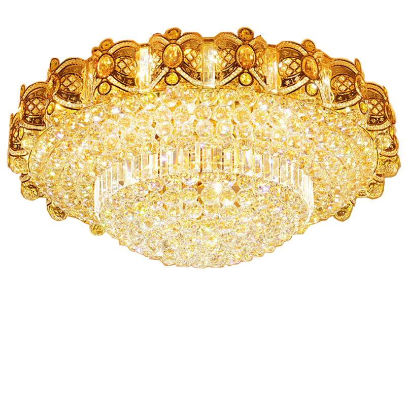 Modern Crystal Ceiling Chandeliers Lights Fixture LED Gold Ceiling Lamps Home Indoor Lighting Warm Neutral Cold White 3 Color Changeable with Controll