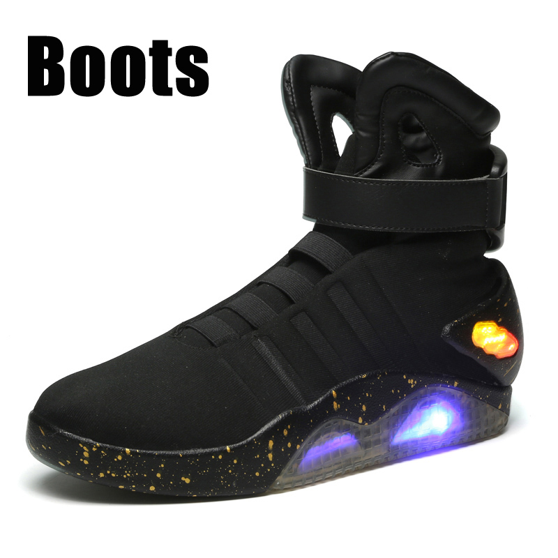 High Quality Sneakers Men Boots Marty McFly's Back To The Future Dark Gray/Black Air Mag Glow LED Basketball shoes
High Quality Sneakers Men Boots Marty McFly's Back To The Future Dark Gray/Black Air Mag Glow LED Basketball shoes