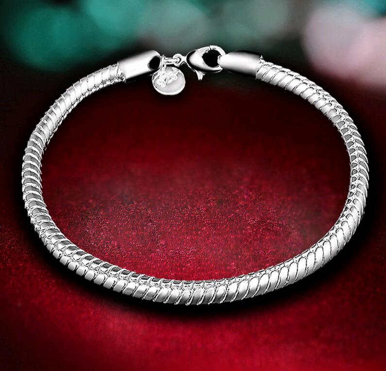 Bulk Silver Plated Snake Chain Bracelets Durable Metal Banding for Men/Women Lengths from 16cm to 23cm