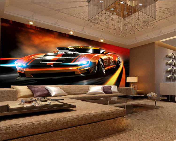 Custom 3D Po Wallpaper Red Car Picture Wall Mural Kids Bedroom Sofa Wall Decoration 3D Nonwoven Wall Paper Wallcoverings1043305