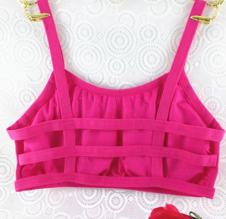 Sexy Women Girl Stripe Strap Back Vest Bra Summer Tops Tube Tank Wrap Bandeau camisole Crop Top with pad black white