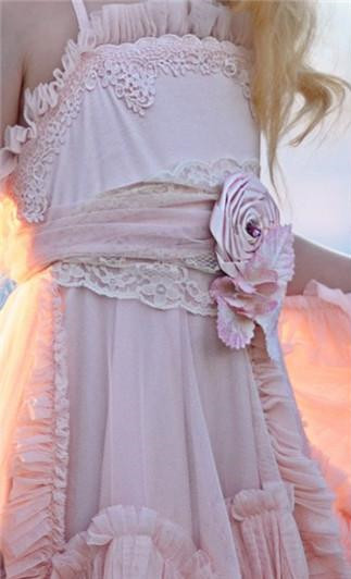 Blush Pink Flower Girl's Dress with Floral Detailing