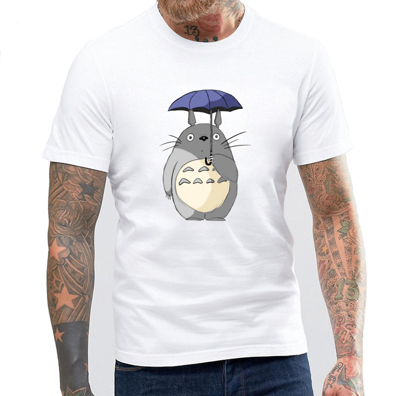 Totoro in the rain by umbrella Design T shirts for Male Hayao Miyazaki Cute Anime Cartoon Totoro Men T-shirts 100% Cotton Tshirt, White
Totoro in the rain by umbrella Design T shirts for Male Hayao Miyazaki Cute Anime Cartoon Totoro Men T-shirts 100% Cotton Tshirt, White