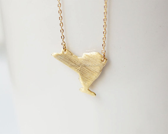 10PCS Outline New York State Necklaces NY Map America USA Necklaces for Hometown Souvenir Gifts