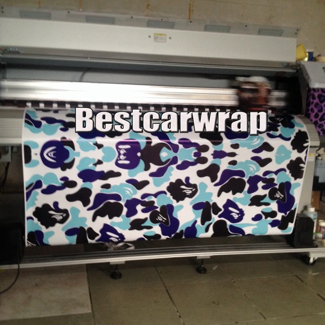 Blue Leopard Camo VINYL Full Car Wrapping Camouflage Foil Stickers with Camo truck covering foil with air free size 1.52 x 30m/Roll