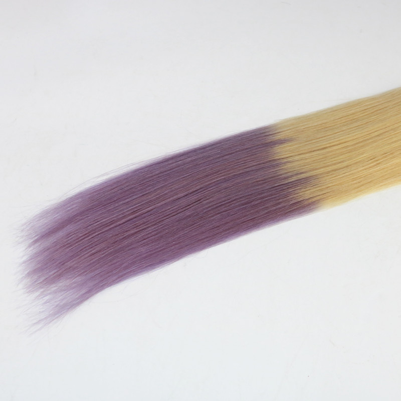Ombre Color 613/Lavender Virgin Hair Straight Best Selling Top Grade Human Hair Clip In HairExtensions 100G Per Bundle