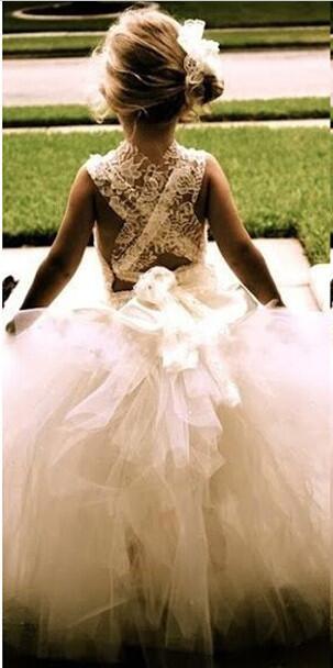 2017 vintage New Flower Girl Dresses Princess Ball Gown Communion Party Pageant Dress for Little Girls Kids/Children Dress for Wedding