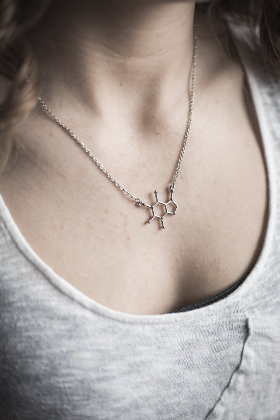 10PCS Simple Molecule Necklace Molecular Structure Necklaces Hormone Element Necklace Science Element Dopamine Clavicle Necklace