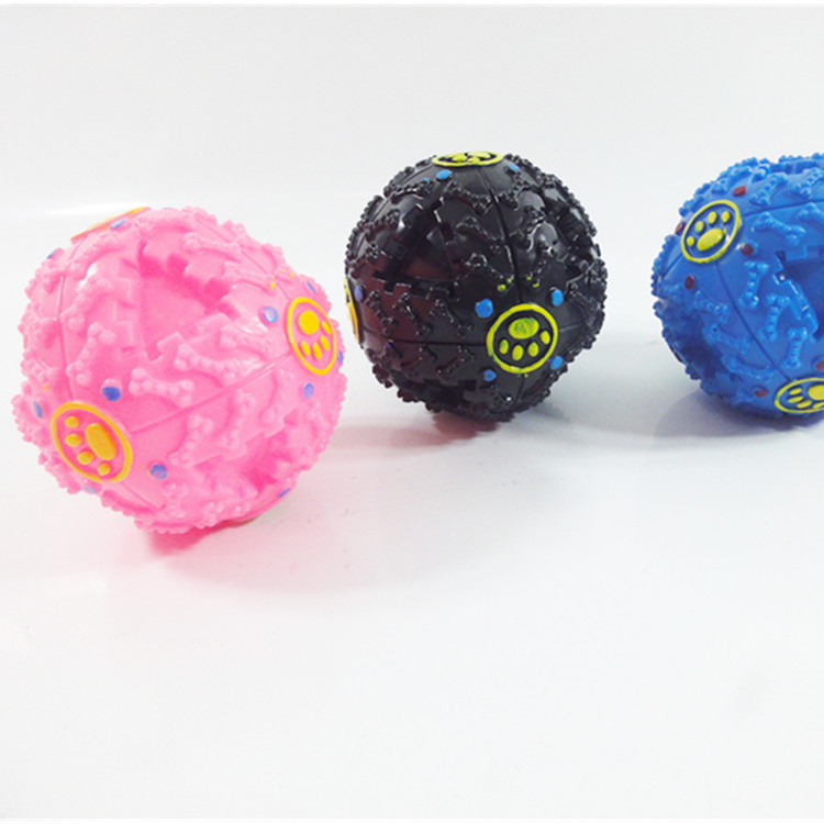 Toys leakage Food Ball sound toy ball Dog Cat Squeaky Chews Puppy Squeaker Sound Pet Supplies Play
