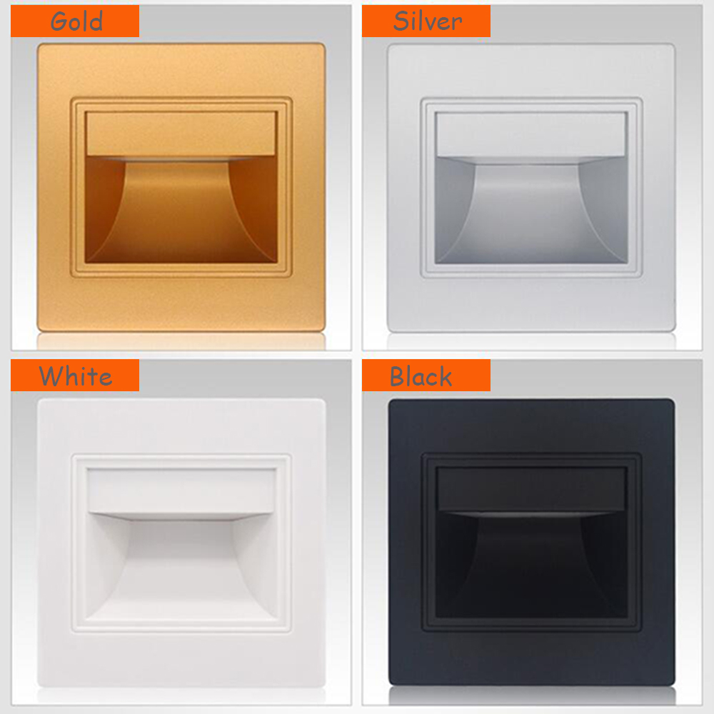 0.6W LED Wall Plinth Recessed Footlight Stairs Steps Aisle Lighting Lamp Corridor Porch Hallway Villas Night Light