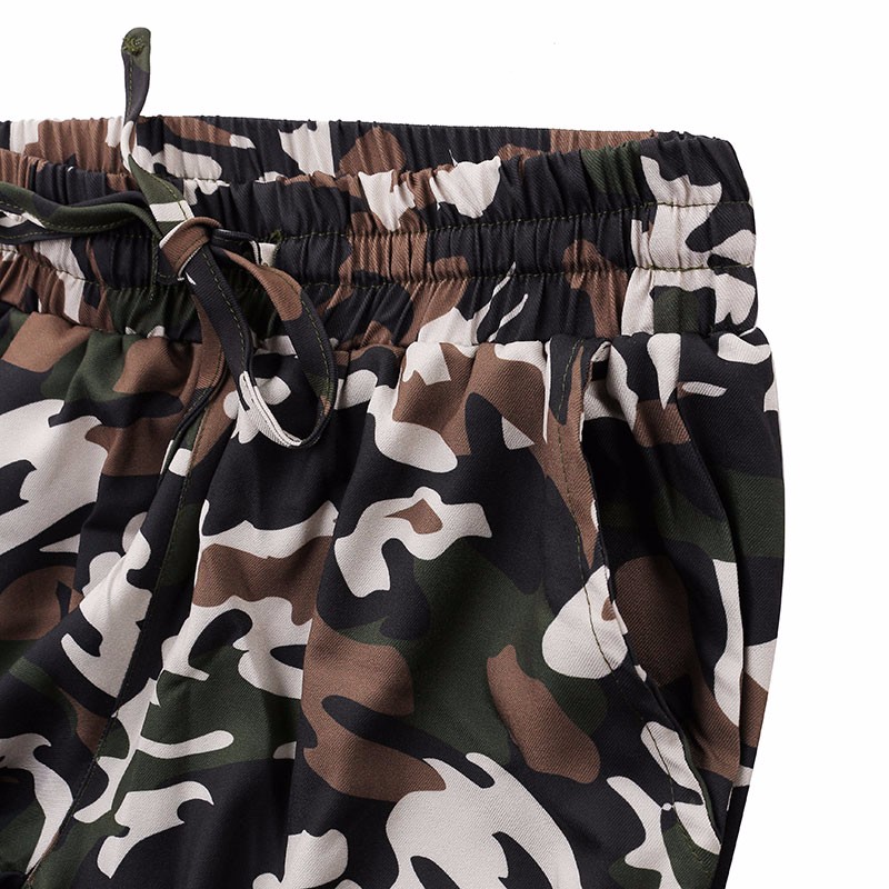 Camouflage Printed Plus Size S-3Xl Autumn Army Cargo Women Trousers Elastic Waist Pants