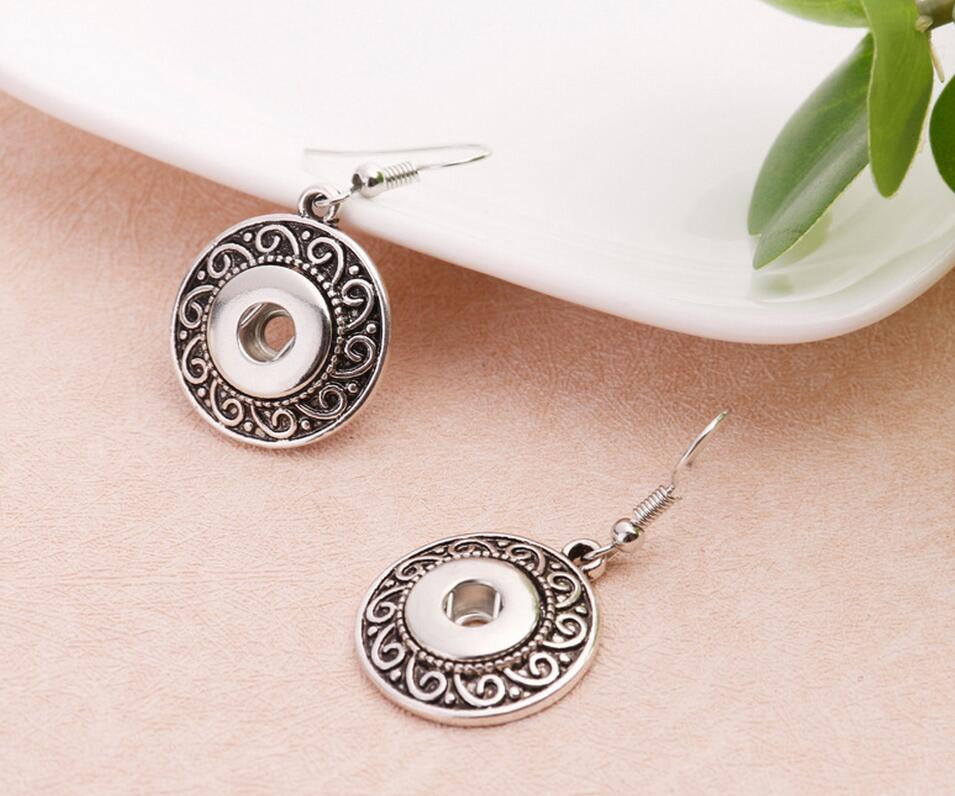 Vintage fashion alloy DIY NOOSA 12MM button feminine earrings