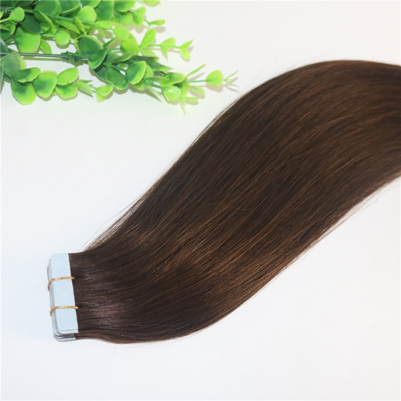 Tape In Human Hair Extensions Medium Brown #4 40pcs 100gram Remy Tape Hair Extensions Skin Weft Thick End