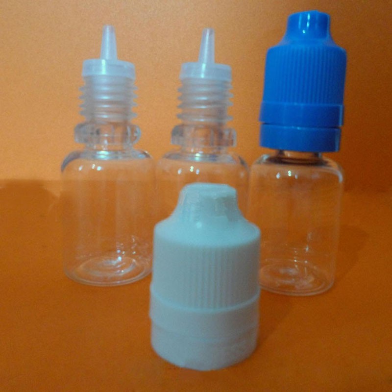 Wholesale- 50pcs PEt Clear 1ml Bottles E Juice Dropper Bottle 10ml mini Plastic PET Ejuice Bottle With Needle Tip and Childproof Tamper Cap