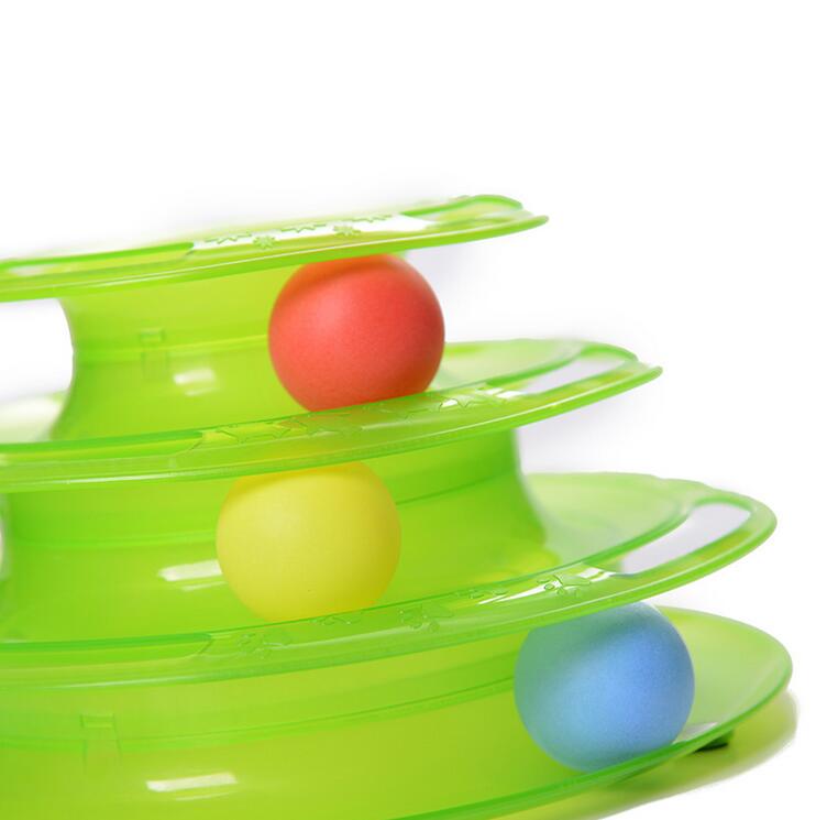 Three Levels Tower Tracks Disc Cat Pet Toy Intelligence Amusement Rides Shelf G955