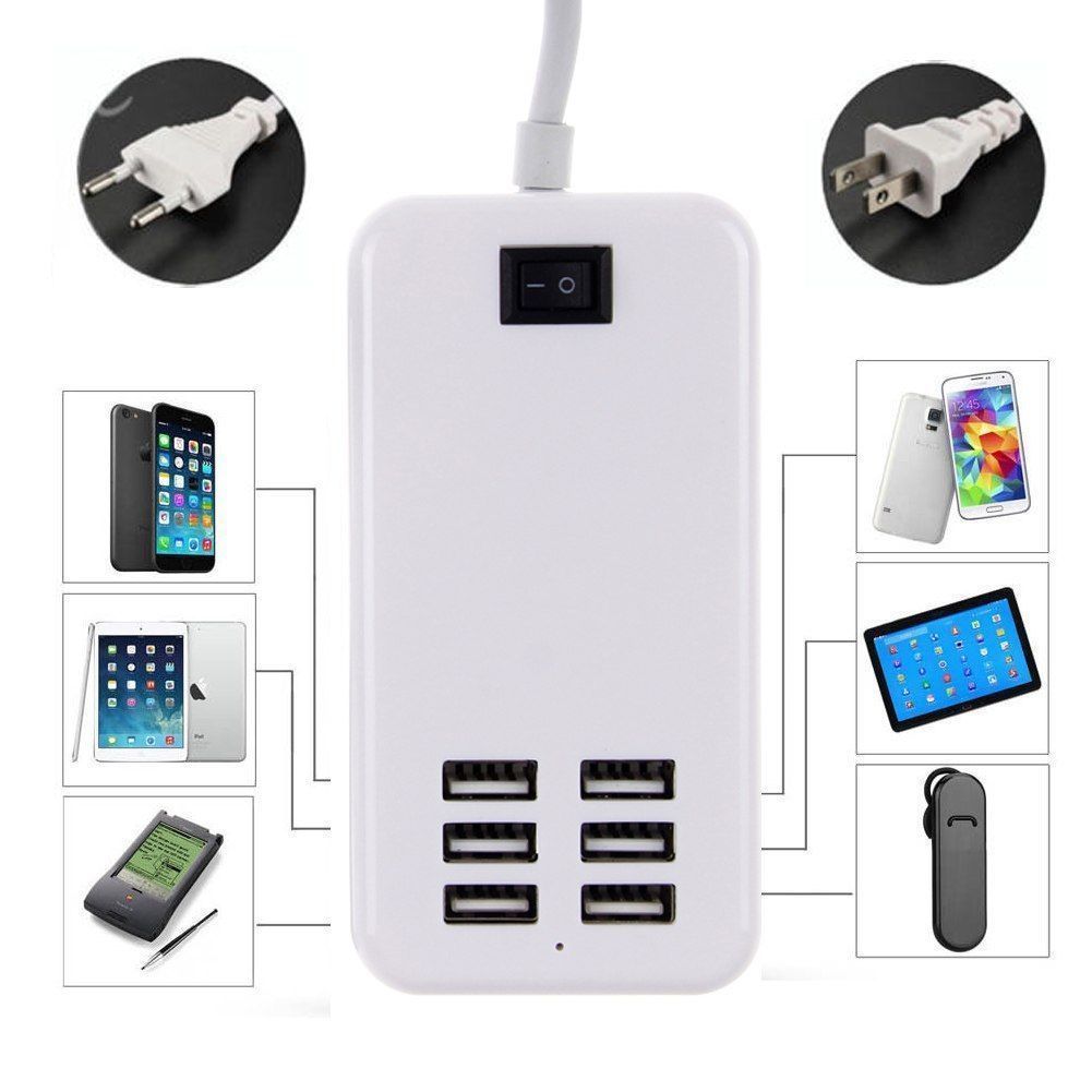 6 Ports USB Desktop Multi-Function Fast Wall Charger 5V 6A 30W Travel Charger AC Power Adapter US/EU Plug
6 Ports USB Desktop Multi-Function Fast Wall Charger 5V 6A 30W Travel Charger AC Power Adapter US/EU Plug