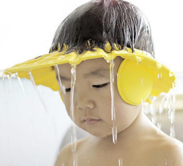 Baby Kids Shampoo Cap Adjustable EVA Foam Bath Shower Cap Hat Wash Hair Shield Pink/Blue/Yellow G588