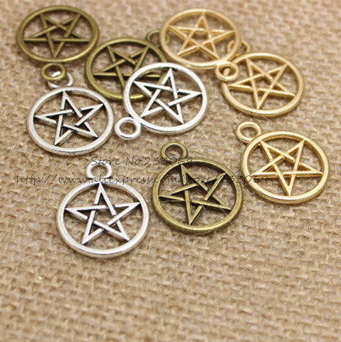 PULCHRITUDE Three Color Vintage Metal Alloy Pentagram Charms Jewelry Pendant Charms Findings 50pcs 20*25mm T0337, Bronze;silver
PULCHRITUDE Three Color Vintage Metal Alloy Pentagram Charms Jewelry Pendant Charms Findings 50pcs 20*25mm T0337, Bronze;silver