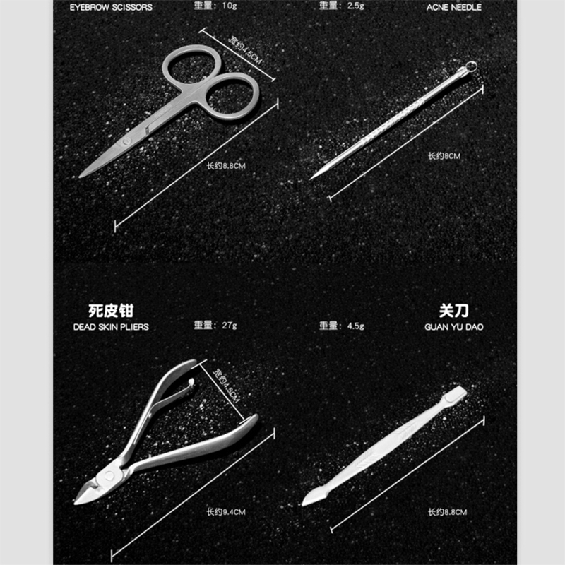 12pcs Stainless steel clippers scissors nail manicure tool big nail clipper nail pick dirt tool dead skin shovel earwax spoon gift sets