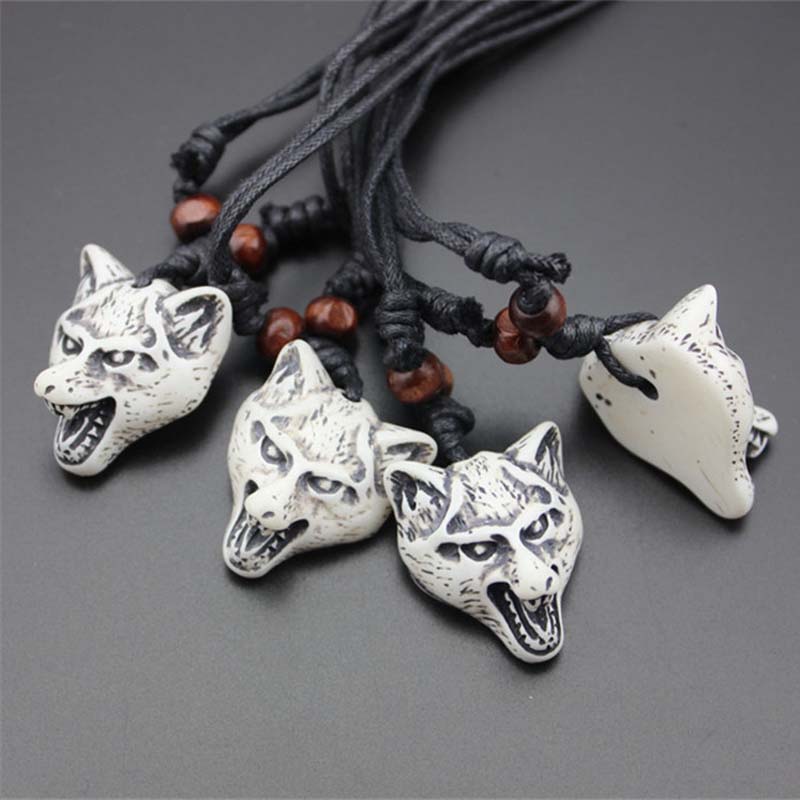 New Fashion Carved Totem Bionic Bone Wolf Pendants Necklaces Simulated-Bone Wolf Necklaces Length Rope Adjustable Jewelry For Men Women
New Fashion Carved Totem Bionic Bone Wolf Pendants Necklaces Simulated-Bone Wolf Necklaces Length Rope Adjustable Jewelry For Men Women