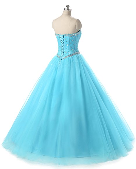 Bealegantom New Stock Blue Quinceanera Dresses 2017 Ball Gown Ruffle Beaded Crystal Sweet 16 Prom Pageant Debutante Party Gown 2-16 QC 338
