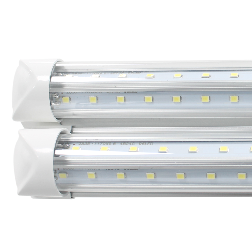 V-Shaped T8 Led Tube Lights 4FT 28W 5FT 36W 6FT 42W 8FT 72W 2.4m Integrated Cooler Door Led Fluorescent Double Glow lighting