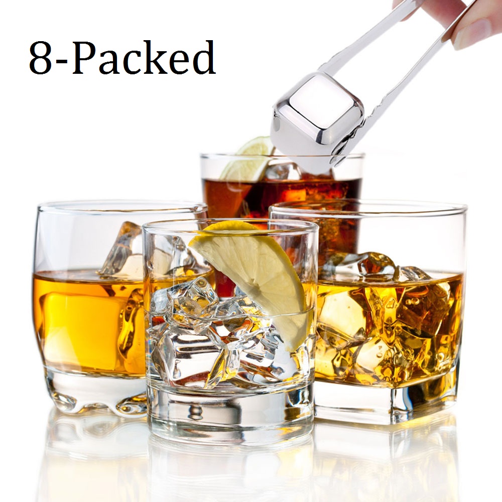 8-Packed stainless steel whiskey stone ice cubes chillers for whiskey wine accessories barware portable bar tools party supplies
8-Packed stainless steel whiskey stone ice cubes chillers for whiskey wine accessories barware portable bar tools party supplies