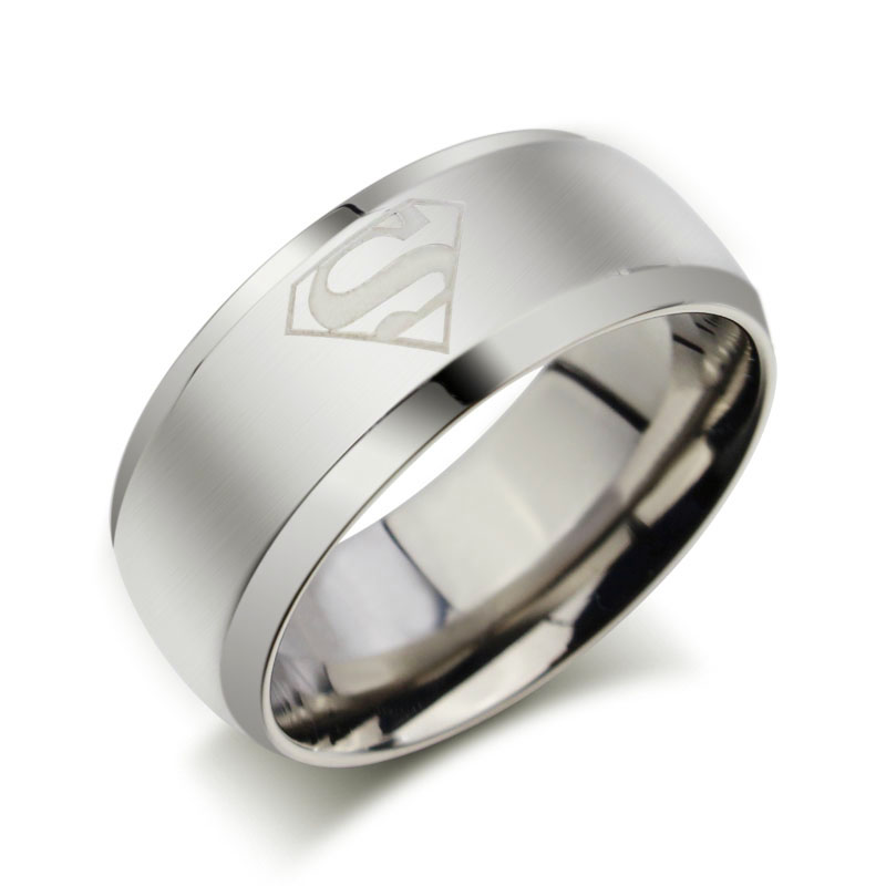 2016 New Fashion silver Superman Ring Multicolor 8mm Stainless Steel Wedding Rings Jewelry for Women and Men, Golden;silver
2016 New Fashion silver Superman Ring Multicolor 8mm Stainless Steel Wedding Rings Jewelry for Women and Men, Golden;silver