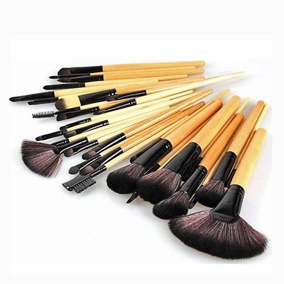 Ladies Pro Makeup Brush Eyebrow Shadow Cosmetic Set Kit +Pouch Bag 32/24 PCS New #R487