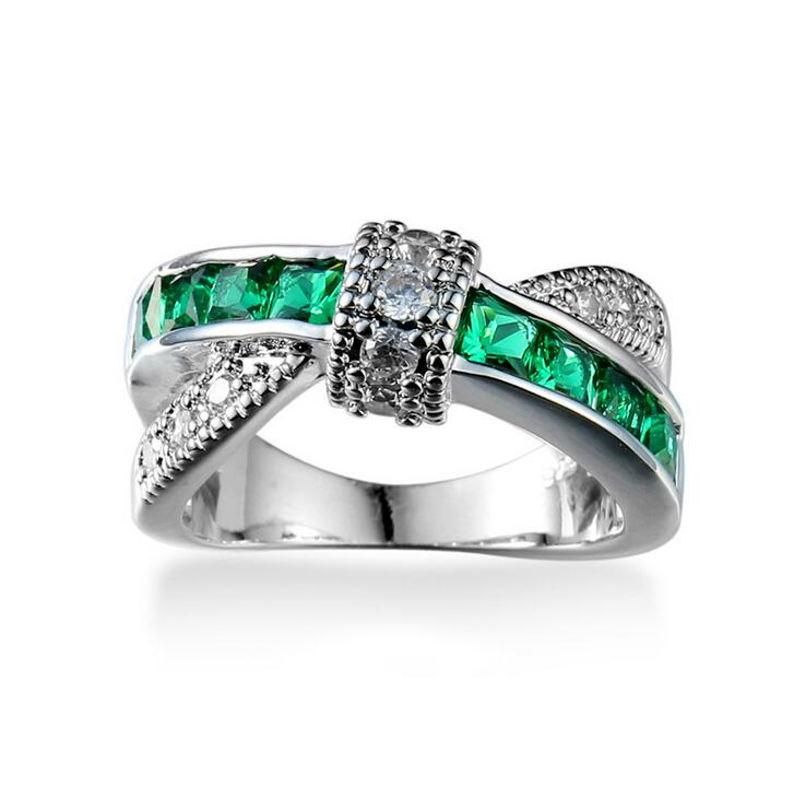 Victoria Wieck New Women Fashion Jewelry 10KT White Gold Filled Multi-Gemstones Princess Cut CZ Dia Wedding Girls Belt Ring for Lovers