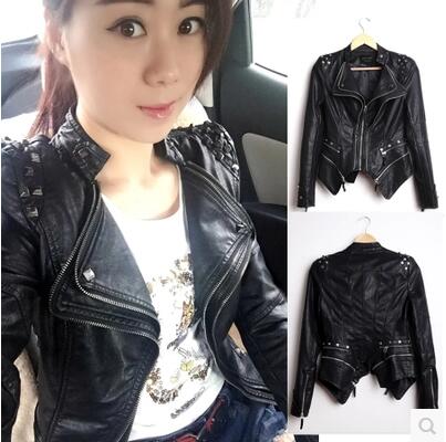Wholesale-New Womens Punk Spike Studded Shoulder PU Leather Jacket Zipper Coat PIUS Size -6XL, Black
Wholesale-New Womens Punk Spike Studded Shoulder PU Leather Jacket Zipper Coat PIUS Size -6XL, Black