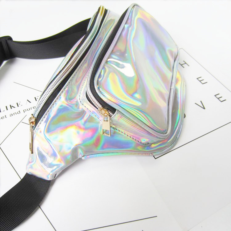 Waist Bags Women Metallic Silver Fanny pack sparkle festival hologram 8colors
