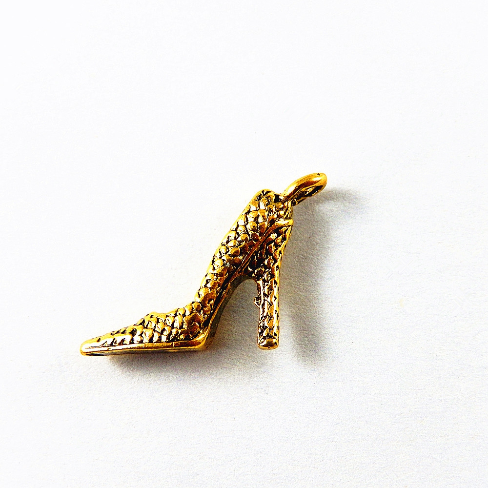 Wholesale-20pcs/pack Gold High-heel Shoes Charms Vintage Women Necklace Pendant 23*14*4mm Jewelry Bracelet Accessories Fine Handmade 51173