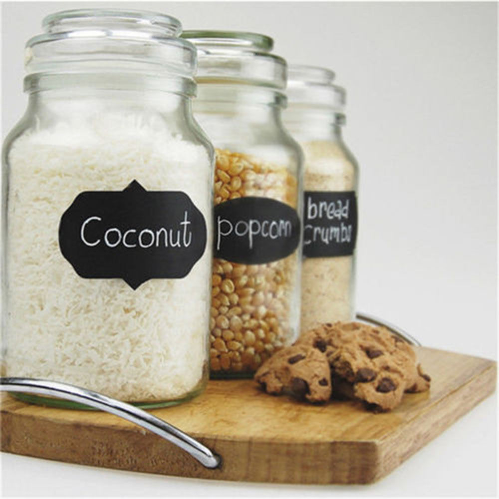 Wholesale- 36pcs/set Blackboard Sticker Craft Kitchen Jars Organizer Labels Chalkboard Chalk Board Sticker 5cm x 3.5cm Black Board