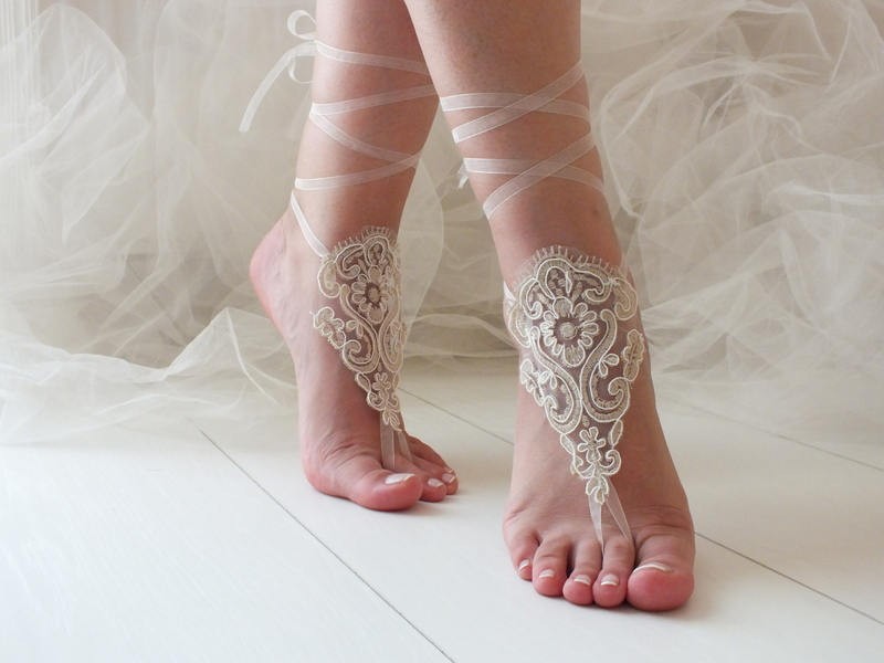 Gorgeous Beach Weddings Shoes Women Lace Appliques Bridal Accessories 2019 Open Toe Bridal Shoe For Summer