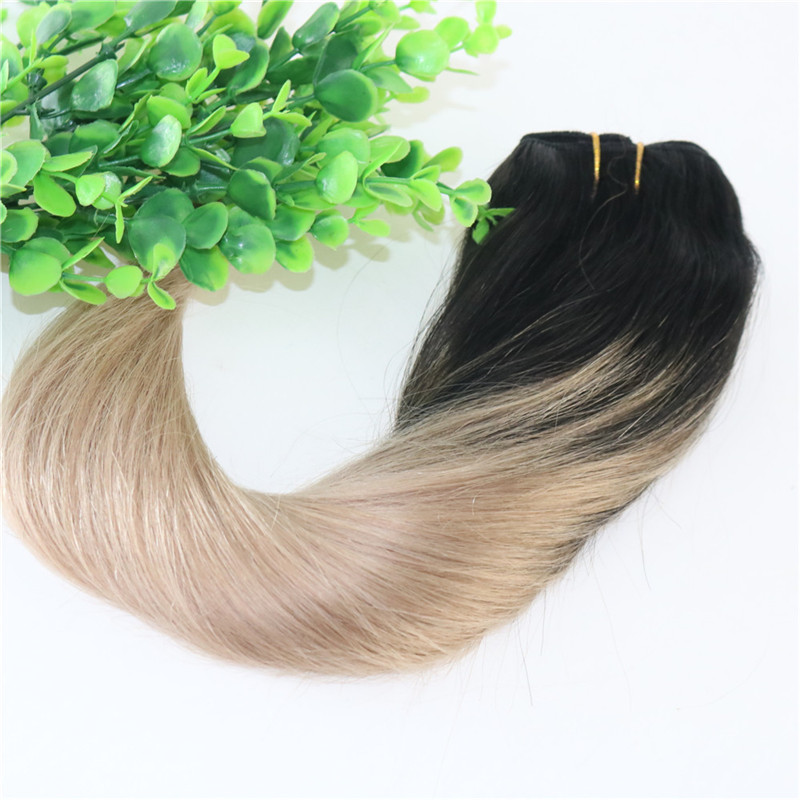 8A 7pcs 120gram Clip In Human Hair Extensions Ombre Dark Natural Root To Ash Blonde Balayage Highlights Hairstyle