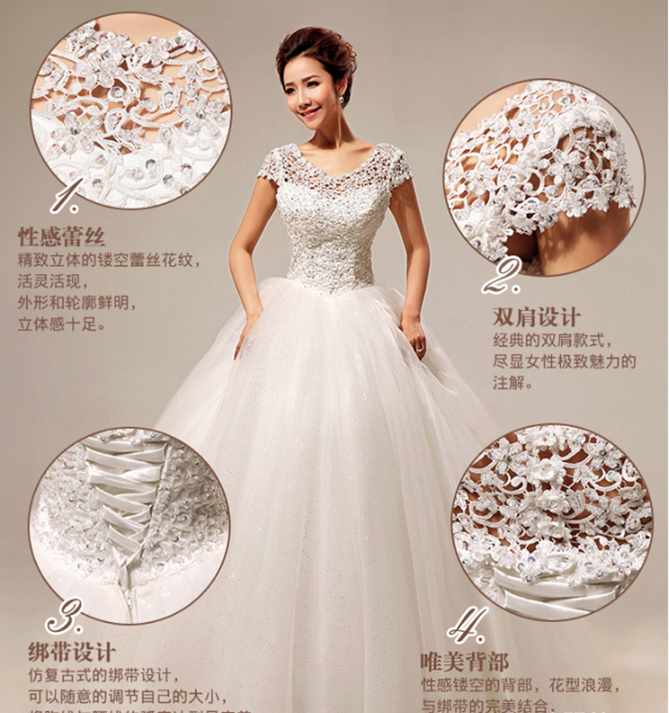 Brand New Wedding Dresses Gorgeous Ball Gown Cap Sleeves Princess Formal Dress White/Ivory Vestidos De Novia Elegant Bridal Gown