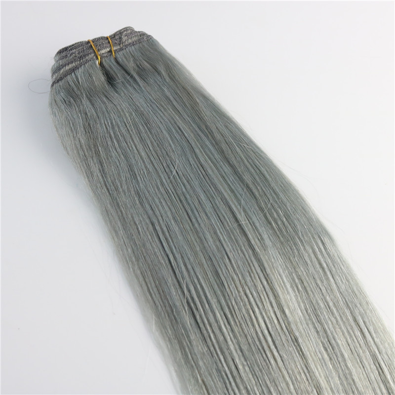 Human Hair Extensions Grey Brazilian Virgin Hair Extensions Clip In Silver Gray Best Seller DHL Fast Shipping