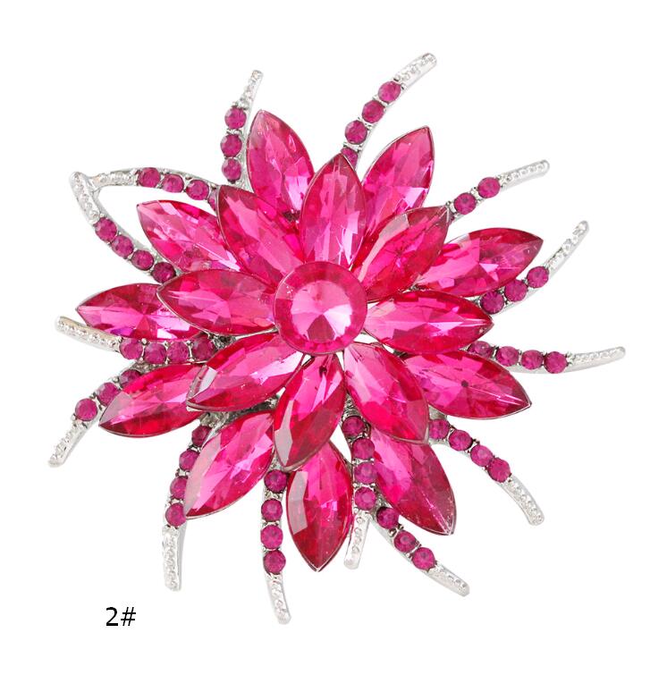 Elegant Crystal Corsage with Large Flower Design - Perfect Accessory for Weddings & Parties Floral Brooch