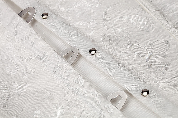 Steel boned corset Sexy White Floral Tapestry brocade corset Lace Back With Thong Lingerie Wholesale Retail wedding corset 8112