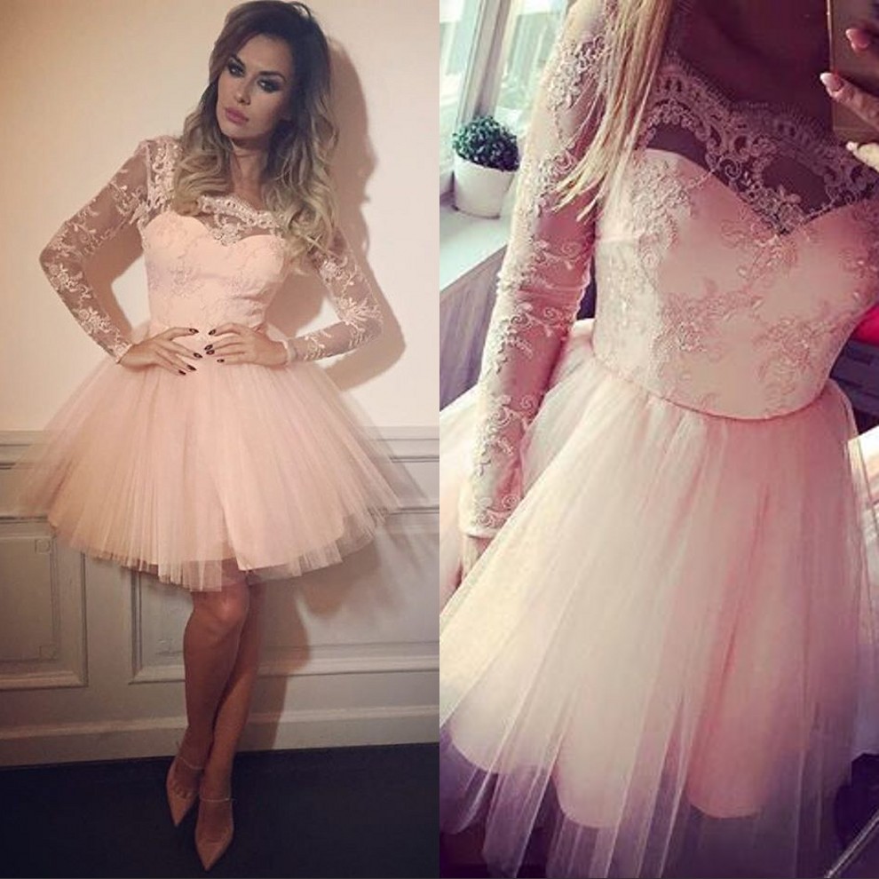 Pink Blush Lace Short Prom Dresses Long Sleeves Arabic Style Tulle Knee Length Cheap Homecoming Dress Plus Size Formal Party Gowns, Same as picture
Pink Blush Lace Short Prom Dresses Long Sleeves Arabic Style Tulle Knee Length Cheap Homecoming Dress Plus Size Formal Party Gowns, Same as picture