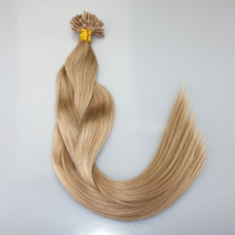 100Strands 100g/set Keratin Nail U tip Pre-bonded Remy Human Hair Extension Ash Blonde Brazilian Remy Hair Extension
