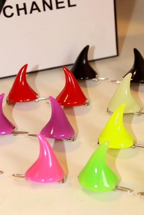 Hot sale Harajuku headdress demon horns hairpin hairpin hair ornaments FJ046 mix order 60 pieces a lot