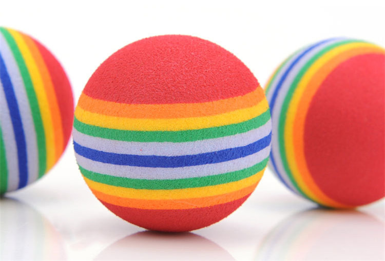 Diameter 35mm interesting Pet Toy dog and cat Toys Super cute Rainbow Ball Cartoon plush toy IA602