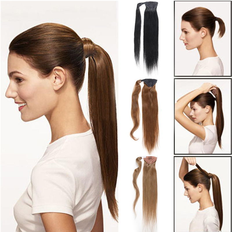 Brazilian hair Kinky curly natural ponytail hairstyle for little girl Easy wearing human hair pony tail 120g