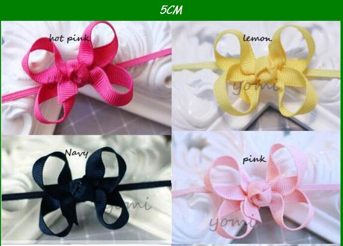 30pcs Kids mini Bows Princess Headbands Baby Hair Accessories Girls Cute Bowknot Hair bands Hair Things with slender rubber PJ5279