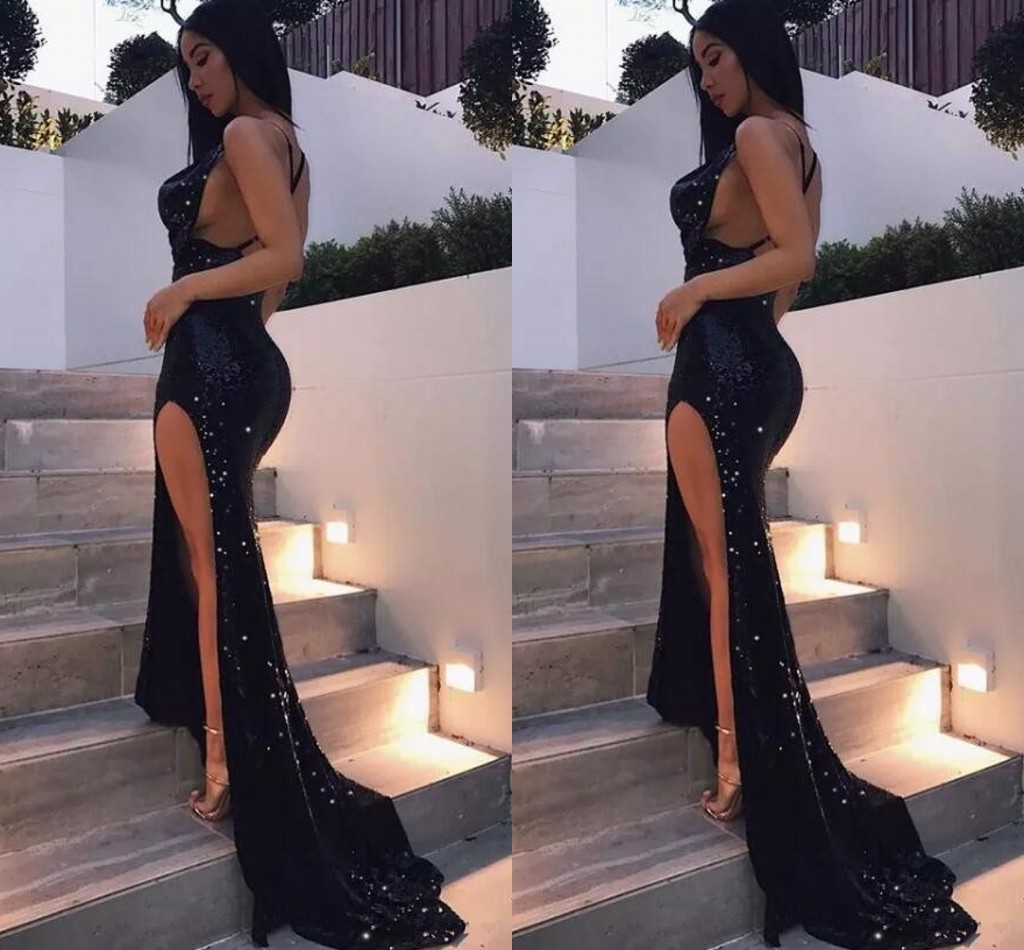 Sexy Black Sequin Mermaid Prom Dresses Custom Made Side Split Evening Celebrity Gowns Crystal vestidos festa Red Carpet Party Dress, Dark navy
Sexy Black Sequin Mermaid Prom Dresses Custom Made Side Split Evening Celebrity Gowns Crystal vestidos festa Red Carpet Party Dress, Dark navy