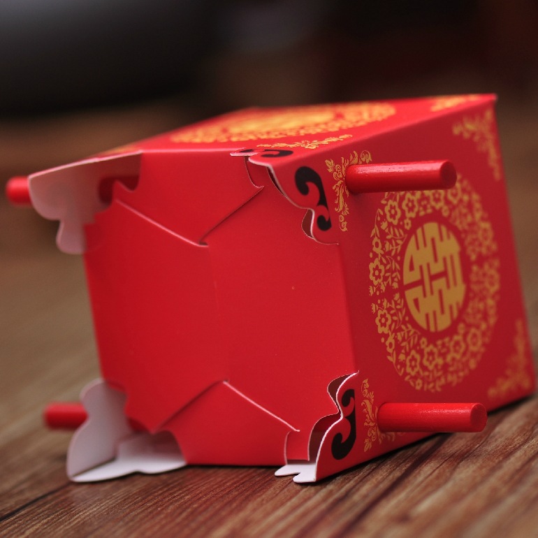 DHL Free shipping 200pcs Chinese Asian Style Red Double Happiness Sedan Chair Wedding favor box party gift favor candy box